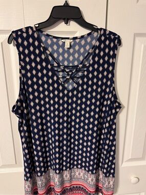 Cato Navy Sleeveless Tank Top